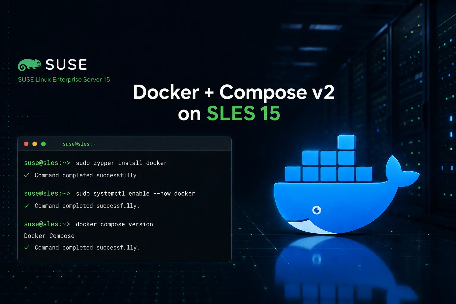 Okładka wpisu Instalacja Docker na SLES 15